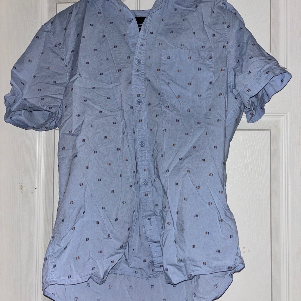 Men's Blue Patterned Shirt